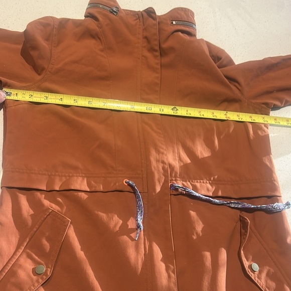 Orage Burnt Orange Rust Lightweight Utility Jacket with Hood Size S - Picture 14 of 16